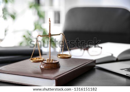 Workplace of professional judge in office