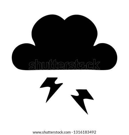 flat symbol of a thunder cloud