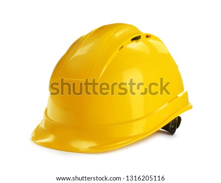 Modern hard hat isolated on white. Construction tools Royalty-Free Stock Photo #1316205116