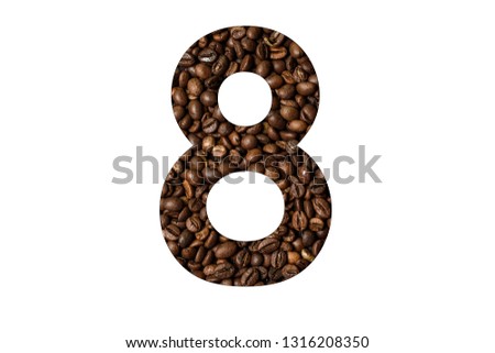 letter of the alphabet - coffee beans background. Coffea 