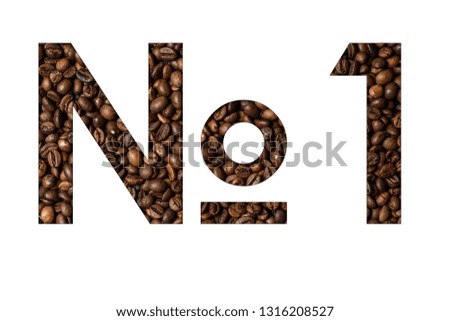 letter of the alphabet - coffee beans background. Coffea 