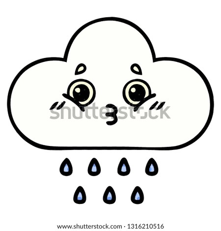 comic book style cartoon of a rain cloud
