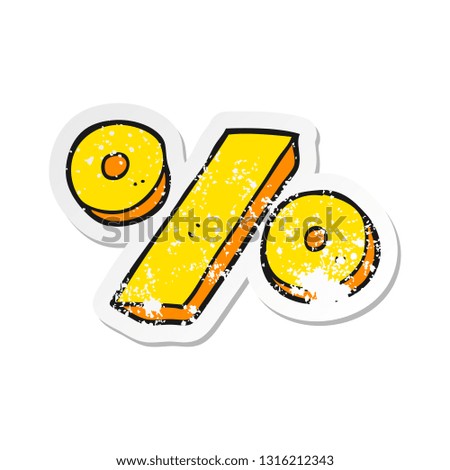 retro distressed sticker of a cartoon percentage symbol