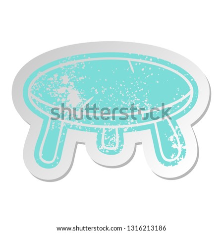 distressed old cartoon sticker of a wooden stool