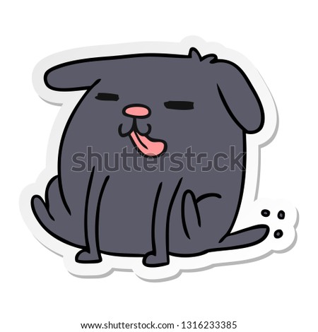 sticker cartoon illustration kawaii of a cute dog