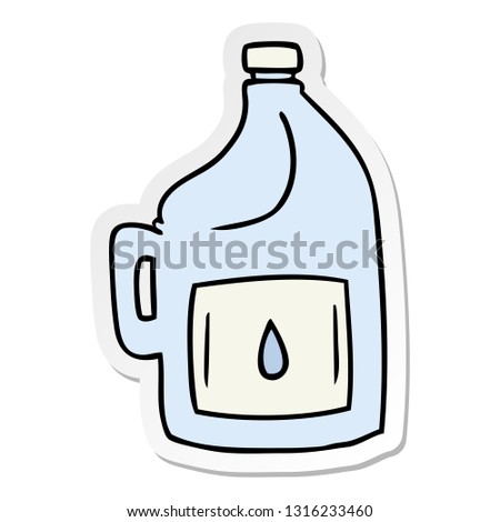 hand drawn sticker cartoon doodle of a large drinking bottle