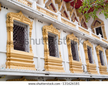 Thai style buddhism temple window
