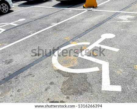 empty parking for disabled people. 