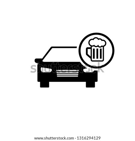 Drunk driving icon. Clipart image isolated on white background