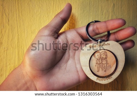 best friends forever key chain