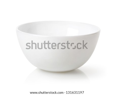 Empty white bowl isolated on white background Royalty-Free Stock Photo #131631197
