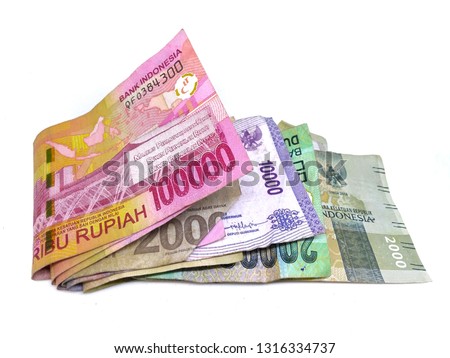 Indonesia Money Rupiah isolated on white background