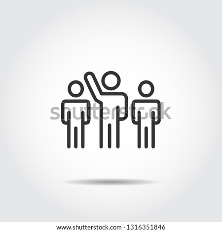 people success icon hands up vector illustration