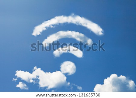 wifi cloud shape Royalty-Free Stock Photo #131635730