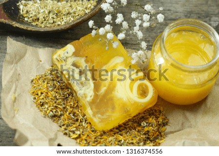 handmade soap, natural cosmetics, flowers, present, honey