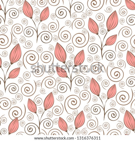 Abstract flowers seamless pattern 