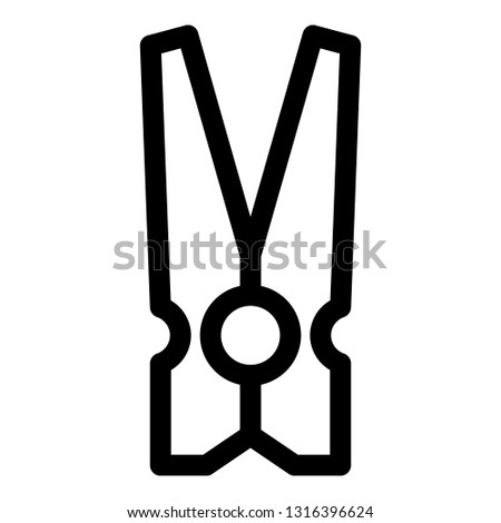 Clothes pin icon. Outline clothes pin vector icon for web design isolated on white background