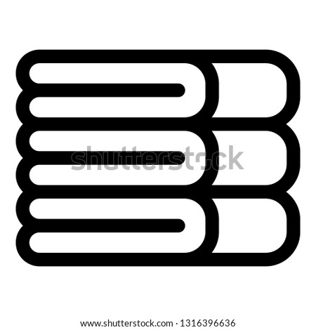 Clothes stack icon. Outline clothes stack vector icon for web design isolated on white background