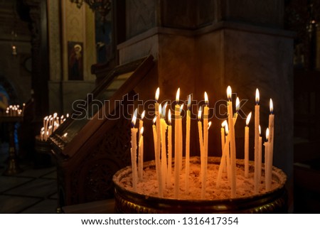 Candles in christian church.