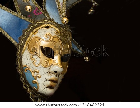 Carnival venetian mask on black background