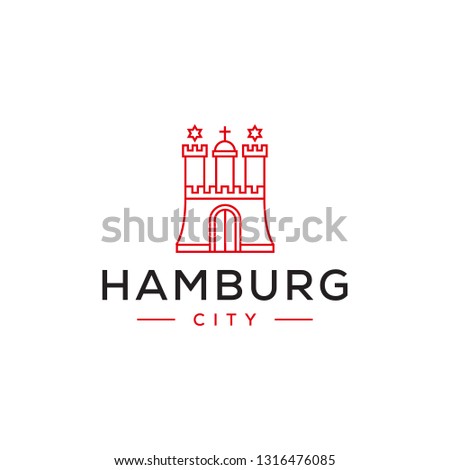 hamburg city icon logo design
