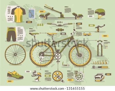 mountain bike info graphic elements,
