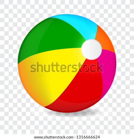 Colorful beach ball, vector illustration.