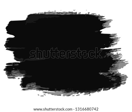 Black hand drawn ink stain. Ink spot isolated on white background. Vector illustration