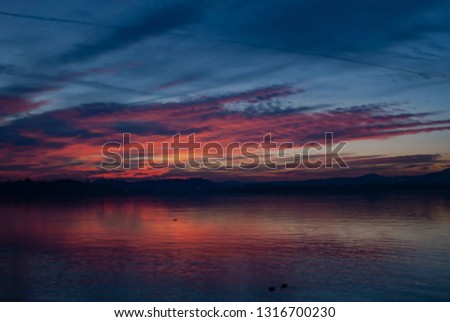 Sunset on Pusiano Lake - Bosisio Parini - Italy