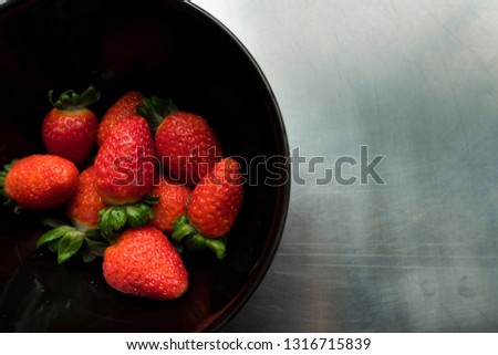 strawberry black bowl