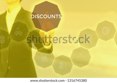 DISCOUNTS - technology and business concept
