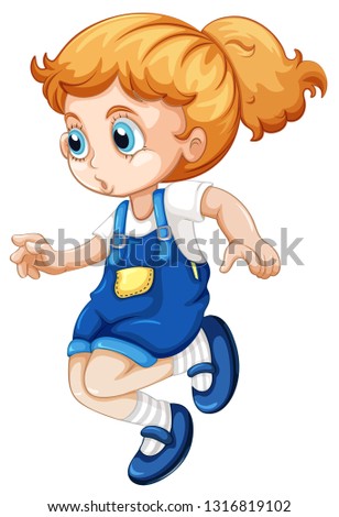 A girl character on white background illustration