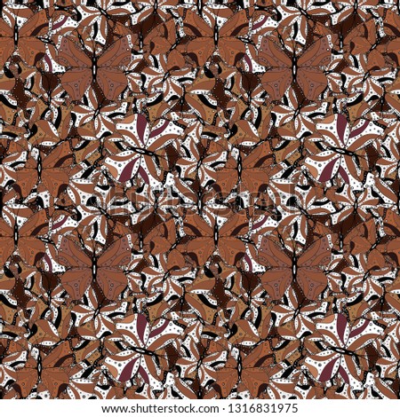 Seamless background of colorful butterflies. Cute butterflies on black, white and brown. Nice background for wrappers and wallpaper, design of fabric, paper.
