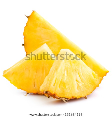 Pineapple slices isolated on white background Royalty-Free Stock Photo #131684198