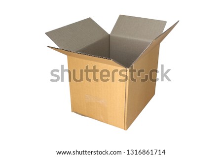 Cardboard boxes on white background . CONCEPT happy new year , happy birthday
