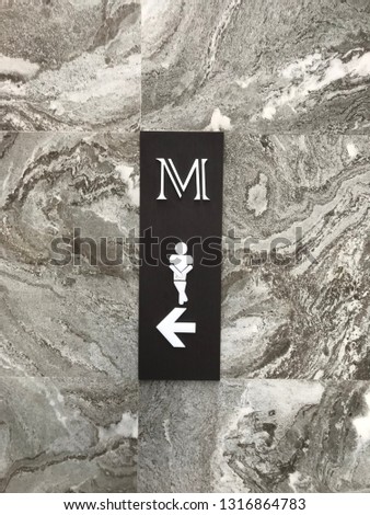 Black Toilet signange man restroom on wall loft style