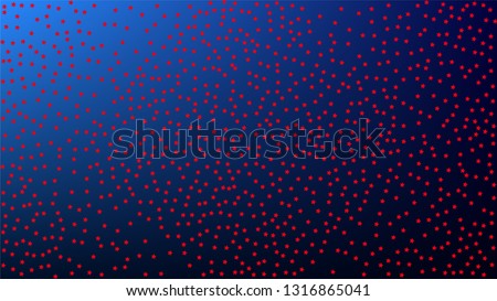 USA Independence Day. Colors of American Flag. Red, Blue and White Stars on Blue Gradient Background. Invitation Background. Banner, Christmas and New Year card, Postcard, Packaging, Textile Print.