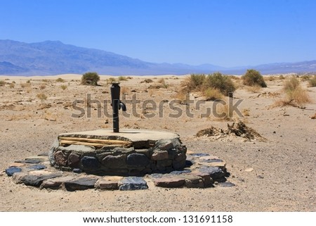 Old Stovepipe Wells is a historic water hole in the sand dune area of Death Valley, California Royalty-Free Stock Photo #131691158