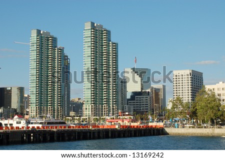 Harbor and city skyline; San Diego, California