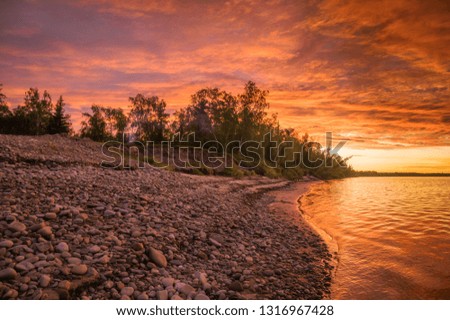 Sunset on the river
