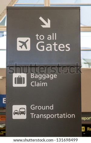 Airport directional signage