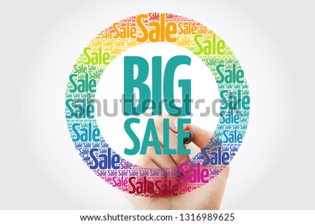 BIG SALE words cloud with marker, business concept background