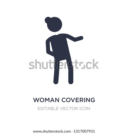 woman covering icon on white background. Simple element illustration from People concept. woman covering icon symbol design.