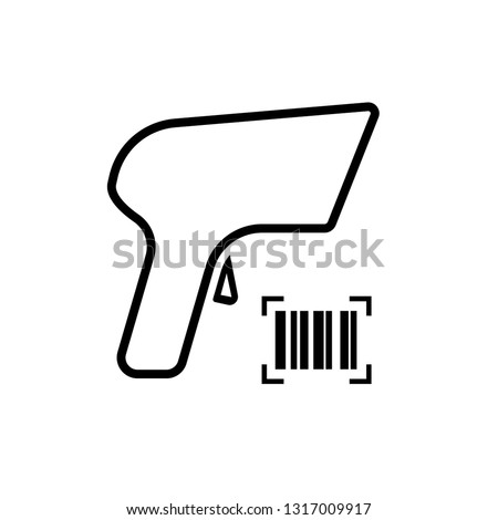 Warehouse scanner outline icon. Clipart image isolated on white background