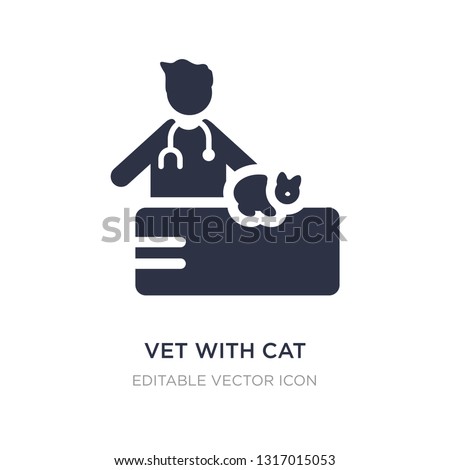 vet with cat icon on white background. Simple element illustration from People concept. vet with cat icon symbol design.