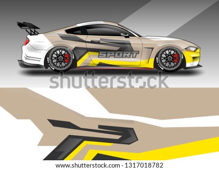 Racing car decal wrap vector designs. Truck and cargo van decal, company , rally, drift