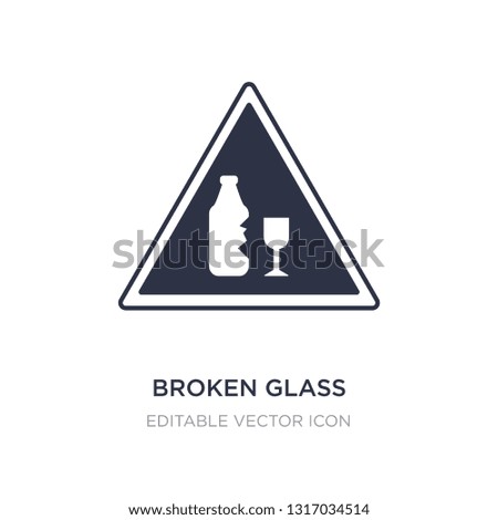broken glass icon on white background. Simple element illustration from Signs concept. broken glass icon symbol design.