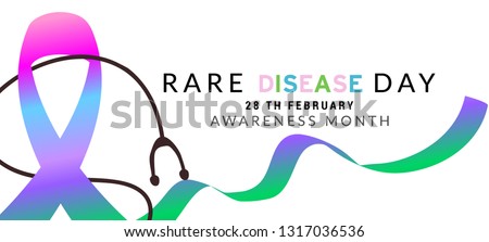 Illustration Of 28 February Rare Disease Day Background.