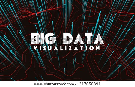 Big data background. Data processing visalization. Database analysis presentation. Vector graph and chart  trendy infographic.