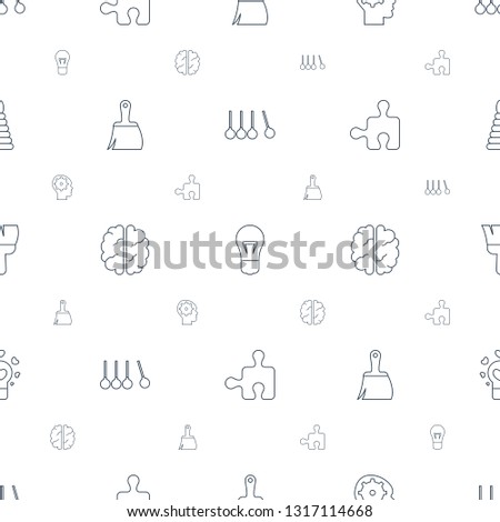 creativity icons pattern seamless white background. Included editable line cradle, bulb, gear in head, brush, brain, puzzle, paint brush icons. creativity icons for web and mobile.